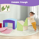 INFANS Climbing Toys for Toddlers, 7 Piece Indoor Baby Foam Blocks Soft Play Set with PU Leather