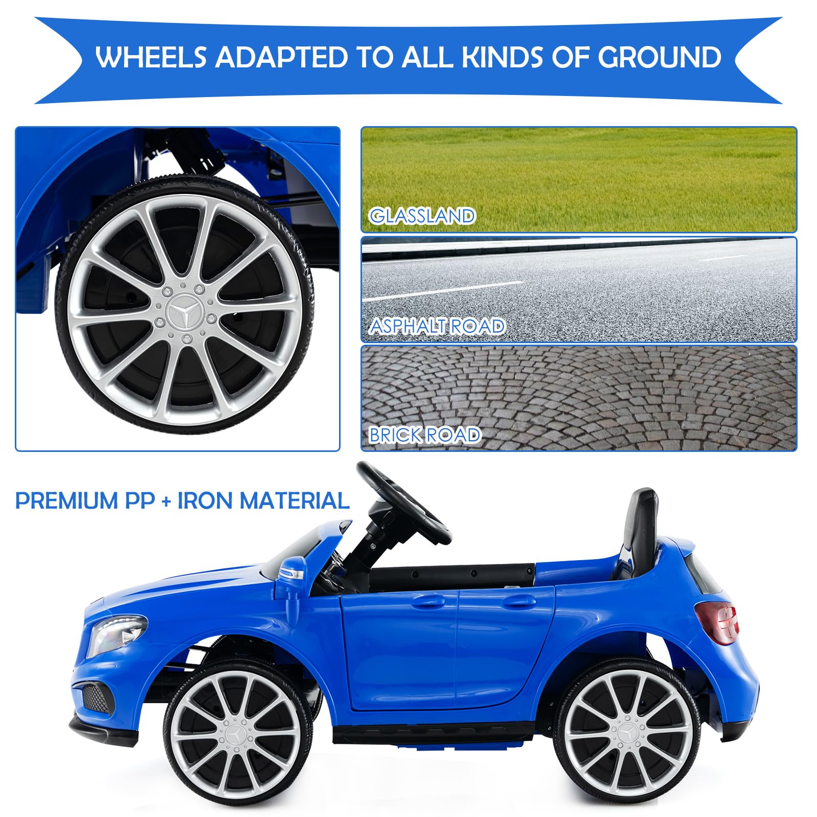 INFANS 12V Electric Kids Ride on Car, Licensed Mercedes Benz GLA45 Toy Car, Battery Powered Toy Vehicle