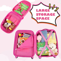 INFANS Kid Luggage Set, 12’’ Travel Backpack and 16’’ Carry on Suitcase with Rolling Spinner Wheels for Children Boys Girls