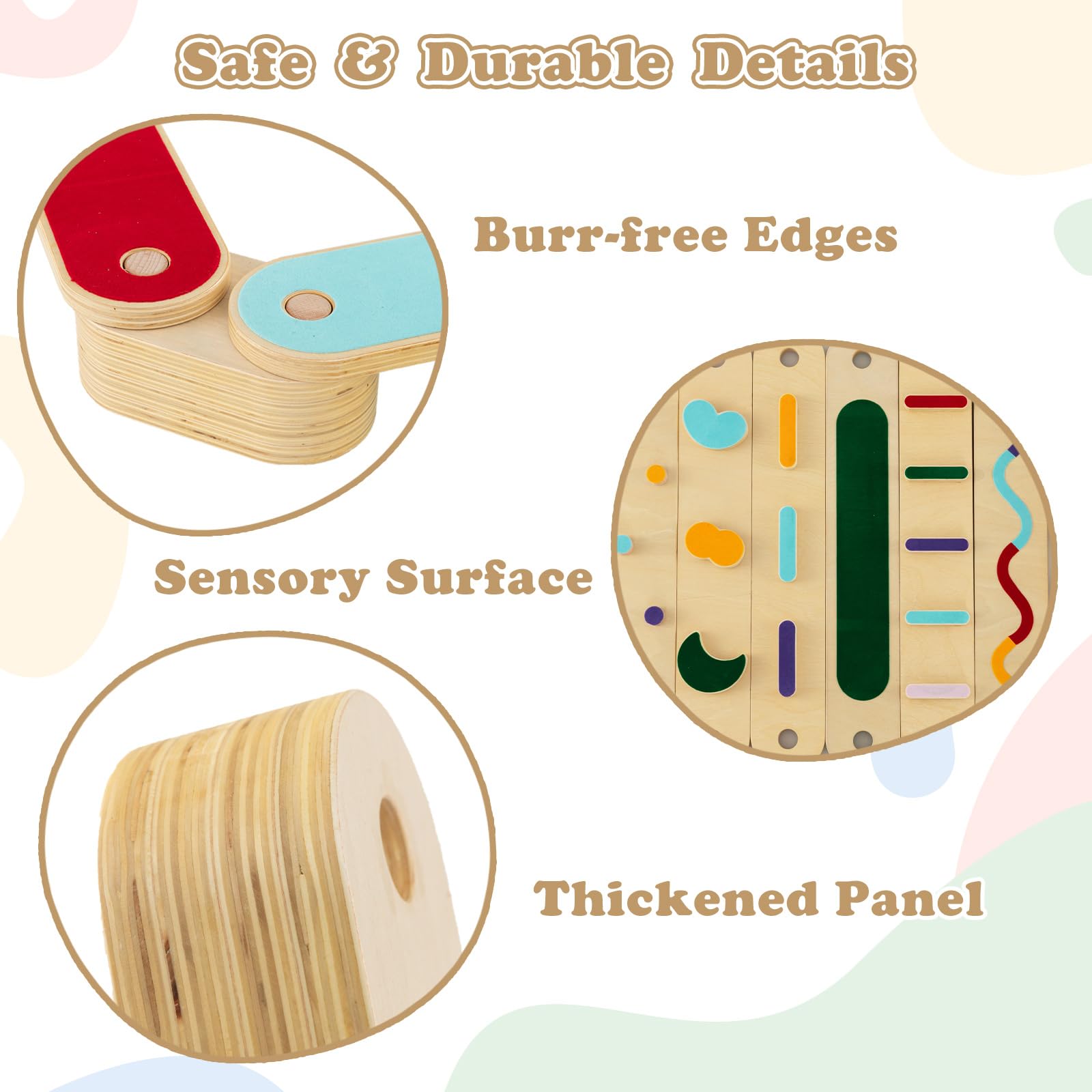INFANS Wooden Balance Beam Stepping Stones for Kids, Montessori 12 Piece Obstacle Felt Course Gymnastics Toy for Playroom Indoor