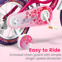 INFANS Kids Bike for Girls, 14 16 Inch Children's Bicycle with Removable Training Wheels and Doll Seat