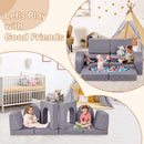INFANS Modular Kids Play Couch, 8 PCS Toddler Creative Sectional Fort Building Sofa