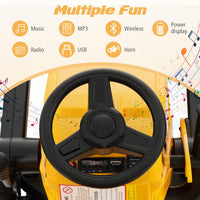 INFANS Kids Ride on Car, 12V Electric Excavator Vehicle Construction Truck, Toddlers Battery Powered Bulldozer Tractor