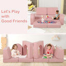 INFANS Modular Kids Play Couch, 8 PCS Toddler Creative Sectional Fort Building Sofa