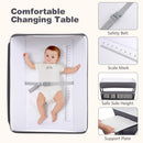 INFANS Baby Changing Table with Wheels, Portable Folding Diaper Station Nursery Organizer with Adjustable Height