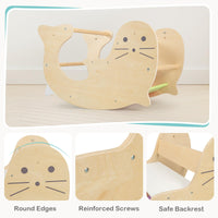 INFANS Climbing Toys for Toddlers, 3 in 1 Pikler Montessori Wooden Arch Climber Rocker Ladder, Indoor Kids Activity Climb Toy