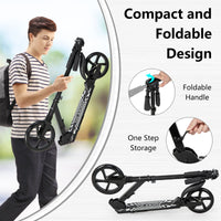 INFANS Kick Scooter for Adults Teens, Big Wheels Foldable Scooter  Ages 10+ Kids Youth