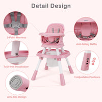 INFANS 9 in 1 High Chair, Convertible Baby Highchair, Table and Chair Set Building Block Infant Dining Booster Seat