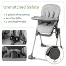 INFANS Baby High Chair, Convertible Quick Folding Portable Highchair for Babies and Toddlers with Adjustable Height