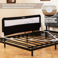 INFANS Bed Rail for Toddlers, 59" Foldable Safety Baby Crib Rail Fit for Kids Twin, Extra Long Swing Down Bed Guardrail for Convertible Crib, Queen, Full, King Mattress Side Guard