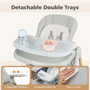 INFANS Baby High Chair, High Chairs for Babies & Toddlers with Adjustable Height, Easy to Clean Convertible Quick Folding