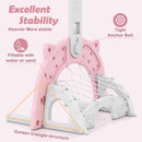 INFANS Toddler Basketball Hoop, 3 in 1 Height Adjustable Kids Sports Activity Center Indoor with Soccer Goal Golf Ball and Club