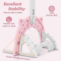 INFANS Toddler Basketball Hoop, 3 in 1 Height Adjustable Kids Sports Activity Center Indoor with Soccer Goal Golf Ball and Club