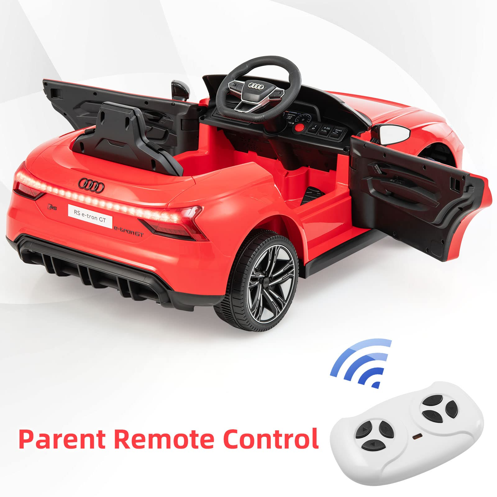 INFANS 12V Kids Ride On Car, Licensed Audi RS e-tron GT Electric Vehicle with Remote Control INFANS