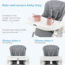 INFANS Foldable High Chair for Babies & Toddlers with Multiple Adjustable Backrest, Footrest and Seat Height
