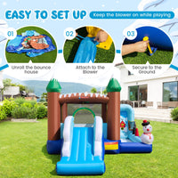 INFANS Inflatable Bounce House, Snowman Theme Kids Jumping Castle, Indoor Outdoor Inflatable Obstacle Course