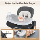 INFANS Baby High Chair, High Chairs for Babies & Toddlers with Adjustable Height, Easy to Clean Convertible Quick Folding