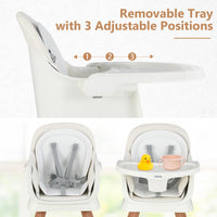 INFANS 8 in 1 Baby High Chair, Convertible Highchair for Babies and Toddlers, Infant Dining Booster Seat, Kids Stool Table Chair Set