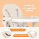 INFANS 5 in 1 Baby High Chair, Convertible Toddler Table Chair Set, Rocking Chair, Multi-Function Seat with Lockable Universal Wheels