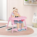 INFANS 4 in 1 Baby High Chair, Convertible Highchair for Babies and Toddlers, Infant Feeding Highchairs with Removable Tray Adjustable Footrest