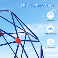 INFANS Climbing Dome with Slide, Kids Outdoor Jungle Gym Geometric Dome Climber, 8FT Climb Structure Backyard