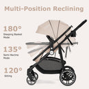 INFANS 2 in 1 Baby Stroller, High Landscape Infant Stroller, Foldable Pushchair