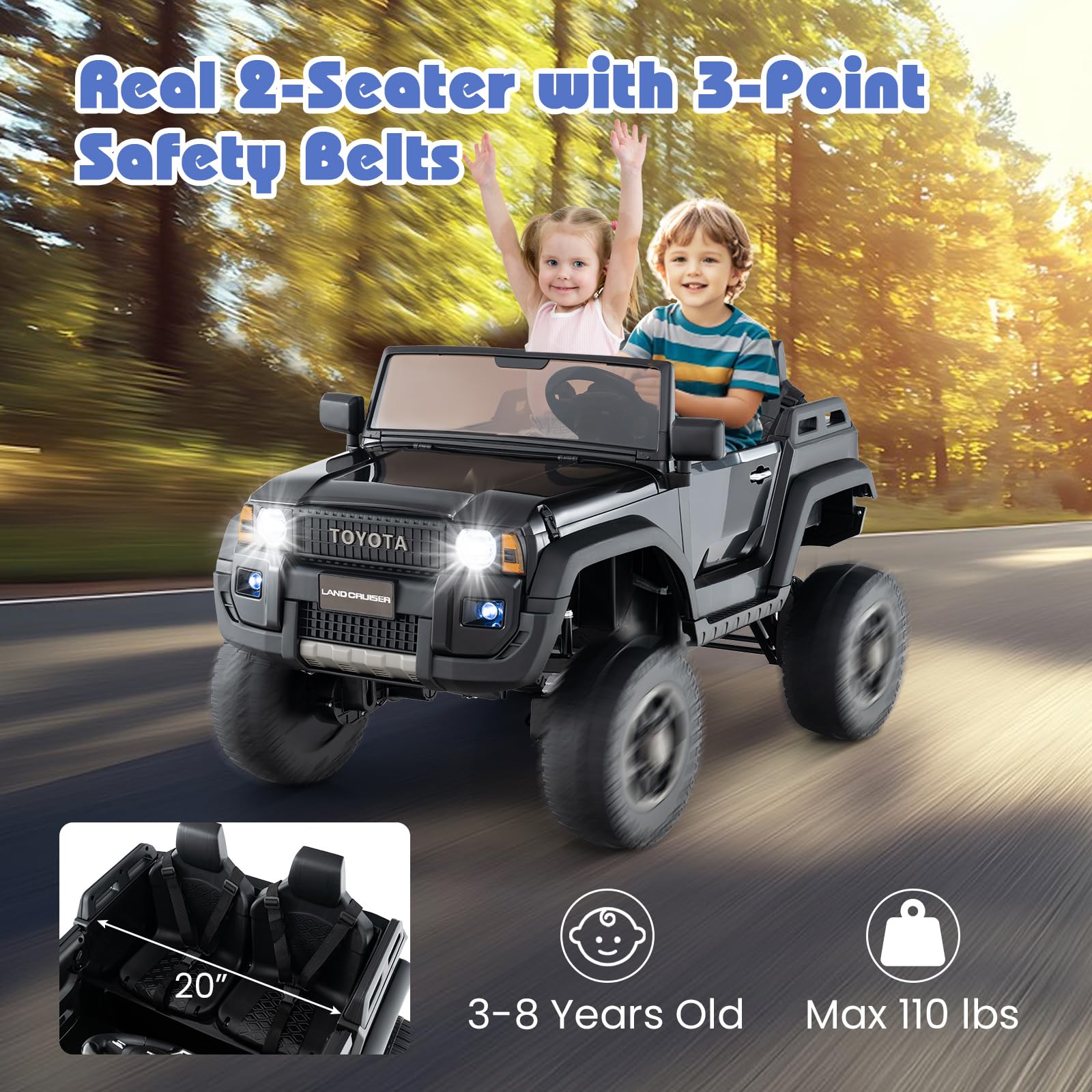 Licensed Toyota LC250 24V 2 Seater Kids Ride on Truck by INFANS