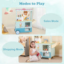 INFANS Ice Cream Cart Grocery Store Marketplace Toy, Market Stand Shop Pretend Play Set with Accessories Gift for Ages 3+