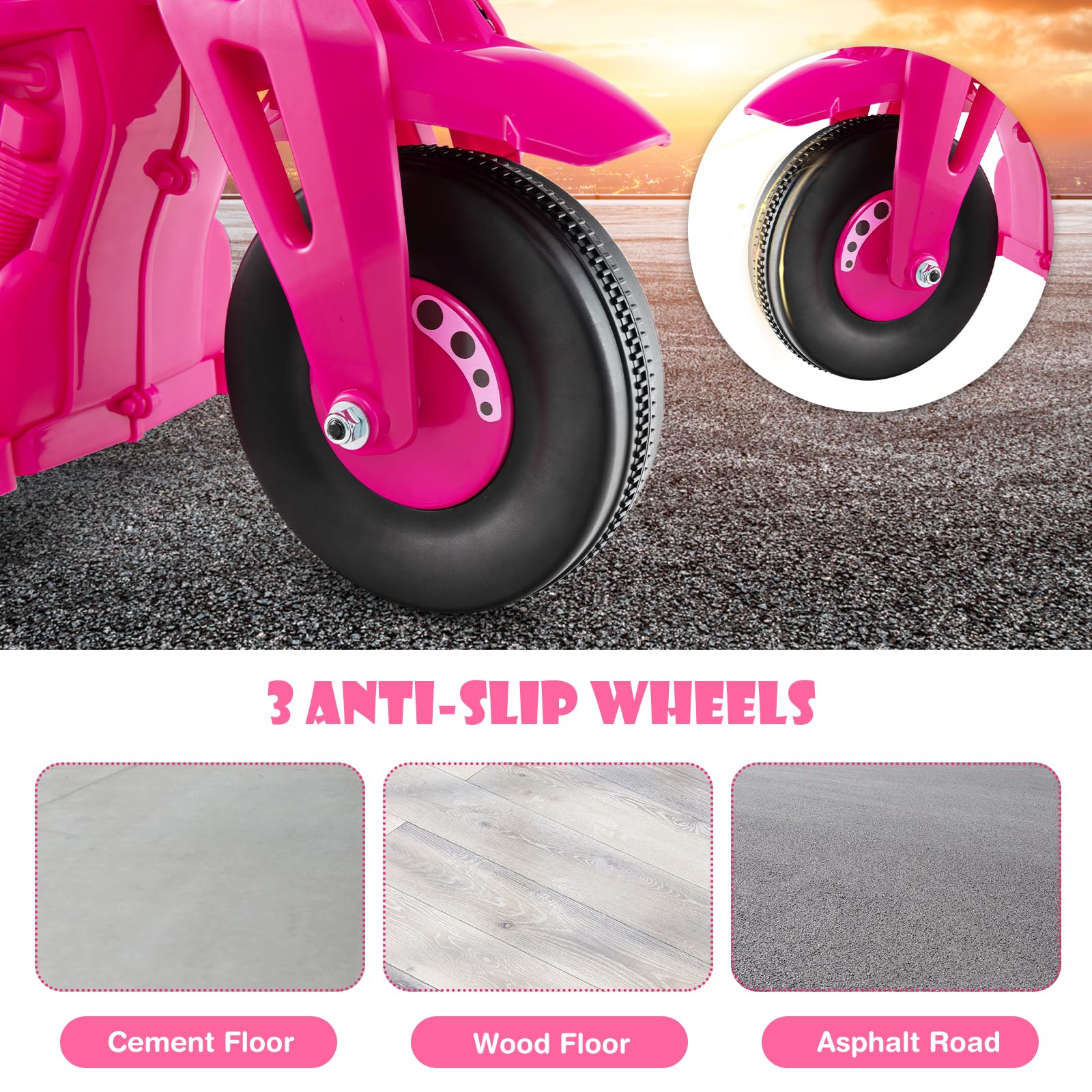 INFANS Kids Motorcycle, 6V Electric Ride on Car with Automatic Bubble Function for Children, Toddler Ages 3+