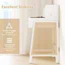 INFANS Table and Chair Set, Toddler Wooden Student Study Desk with Chair Storage Hutch Compartments Drawers