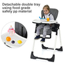 INFANS Foldable High Chair for Babies & Toddlers with Multiple Adjustable Backrest, Footrest and Seat Height