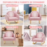 INFANS Kids Sofa, Toddler Rocking Chair with Solid Wooden Frame, Anti-Tipping Design, Plush Fabric, Children Armchair INFANS