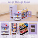 INFANS Kids Grocery Store Playset, Wooden Supermarket Toy Set with Cash Register, Vending Machine, Pretend Play Store