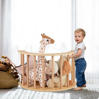 INFANS 6 in 1 Montessori Wooden Arch Climber Rocker with Cushion