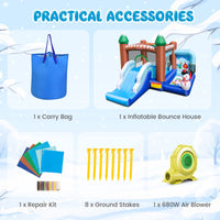INFANS Inflatable Bounce House, Snowman Theme Kids Jumping Castle, Indoor Outdoor Inflatable Obstacle Course