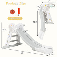 INFANS Toddler Slide, 3 in 1 Foldable Kids Slide Indoor Slideway, Climber Freestanding Playset, Extra Long Slipping Slope Toy