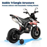 INFANS Kids Motorcycle 12V, Electric Ride-on Motorbike for Toddlers with Training Wheels