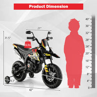 INFANS Kids Motorcycle 12V, Electric Ride-on Motorbike for Toddlers with Training Wheels