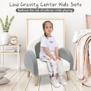 INFANS Kids Sofa, Toddler Armchair with Solid Wooden Frame Anti-Tipping Design Plush Fabric, Upholstered Children Chair