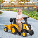 INFANS Licensed Caterpillar Ride on Tractor, Foot to Floor Sliding Truck with Detachable Trailer, Toy Walker for Kids Age 1.5-3