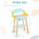 INFANS Kids Grill Playset, Wooden Pretend BBQ Toy Set with 21 Food Accessories, Role Play Kitchen Cooking Set