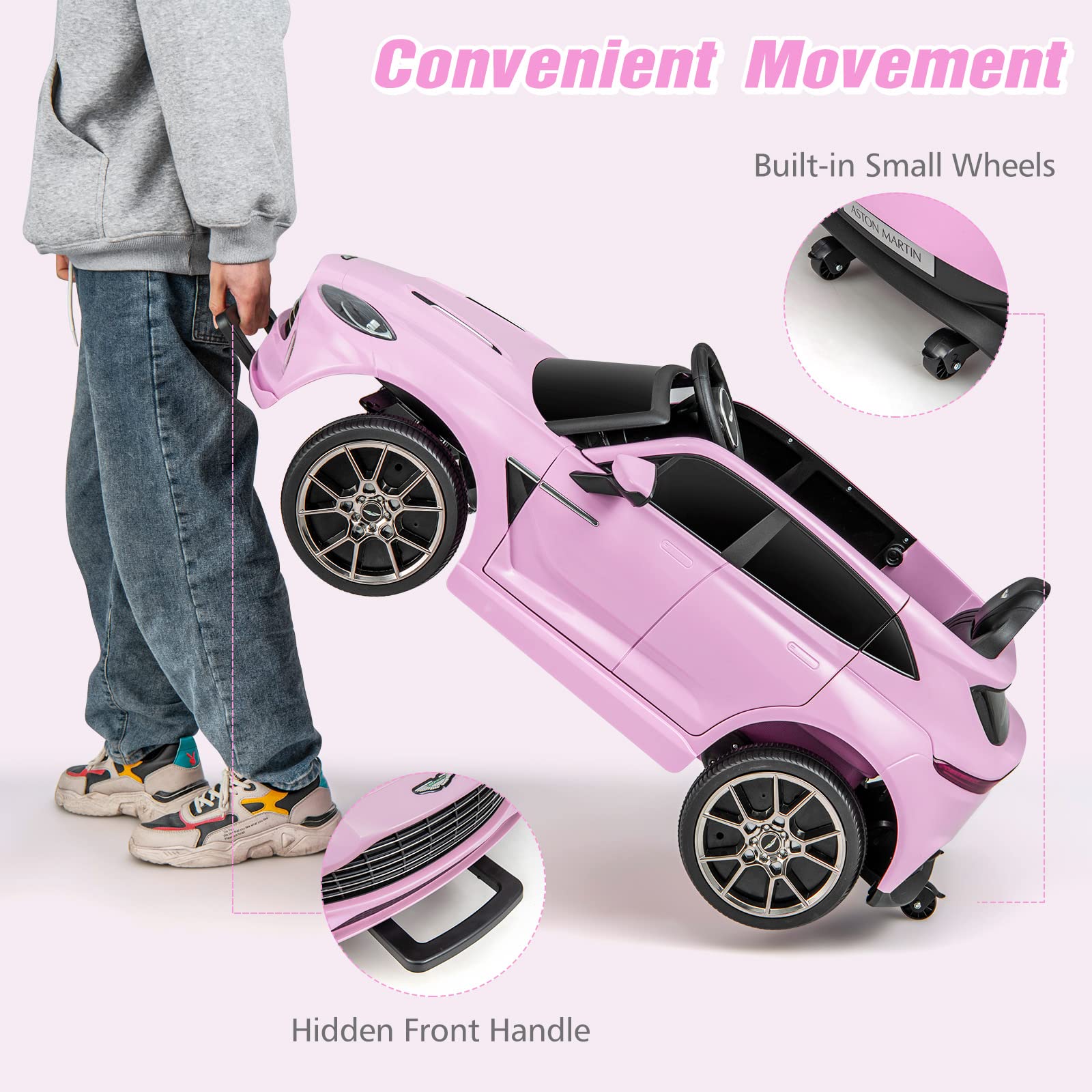 INFANS Kids Ride on Car, 12V Electric Vehicle Licensed Aston Martin DBX with Remote Control