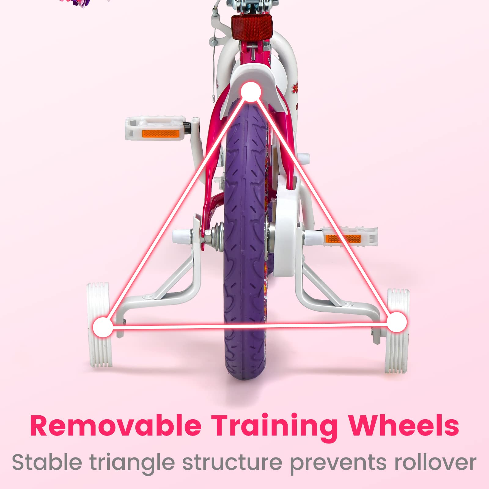 INFANS Kids Bike for Girls, 14 16 Inch Children's Bicycle with Removable Training Wheels and Doll Seat