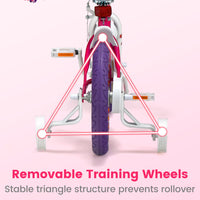 INFANS Kids Bike for Girls, 14 16 Inch Children's Bicycle with Removable Training Wheels and Doll Seat