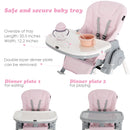 INFANS Foldable High Chair for Babies & Toddlers with Multiple Adjustable Backrest, Footrest and Seat Height