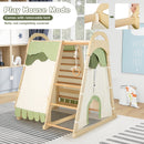 NFANS 7 in 1 Wooden Montessori Climber Playset with Tent Slide Climbing Rock Climbing Net