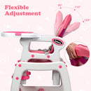 INFANS 5 in 1 Baby High Chair, Convertible Toddler Table Chair Set, Rocking Chair, Multi-Function Seat with Lockable Universal Wheels