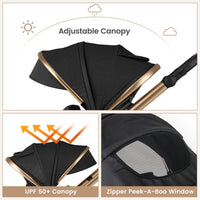 INFANS 2 in 1 Baby Stroller, Folding Newborn Pram Convertible Stroller High Landscape Shock Absorption