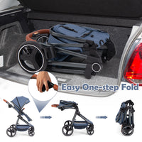 INFANS 2 in 1 Baby Stroller, Convertible Stroller, Foldable High Landscape Shock Absorption with Reversible Seat