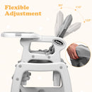 INFANS 5 in 1 Baby High Chair, Convertible Toddler Table Chair Set, Rocking Chair, Multi-Function Seat with Lockable Universal Wheels